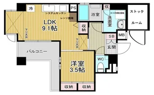 Urbex Tenroku【3階】の間取り