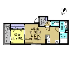 1LDKの間取り画像