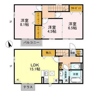 大阪府枚方市香里ケ丘11【一戸建】の間取り