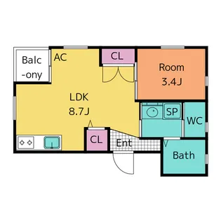 ビスタライン康生通西【2階】の間取り