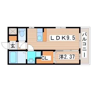 オリンピア長町【1階】の間取り