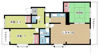 大阪府豊中市刀根山1【マンション】の間取り