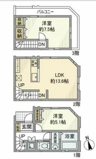 東京都新宿区高田馬場3【一戸建】の間取り