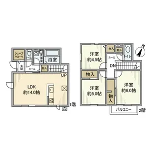 埼玉県川越市霞ケ関東1【一戸建】の間取り