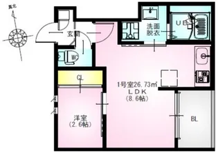 ラルーチェ本厚木【2階】の間取り