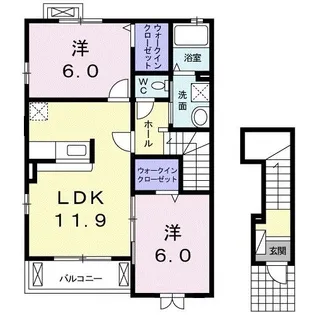福島県相馬市大曲字大毛内【アパート】の間取り