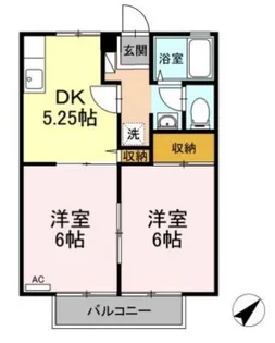 サニーコートハタII【1階】の間取り