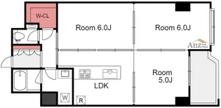 四ツ橋セントラルハイツ【5階】の間取り
