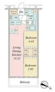 ブランシエスタ目黒中央町【5階】の間取り
