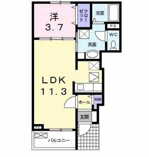 サンフォーリスト【1階】の間取り
