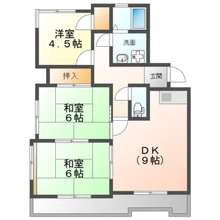 リバービレッジハイツ【4階】の間取り