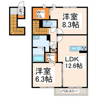 シャーメゾン黒石A.B【2階】の間取り
