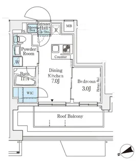 アジールコート山手動坂【7階】の間取り
