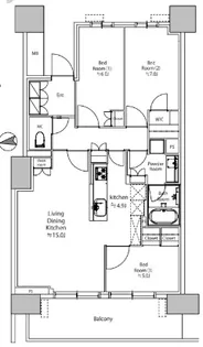 HARUMI FLAG PARK VILLAGE C棟(晴海フラッグパ【5階】の間取り