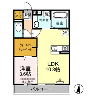 カーサあき亀山 A棟【2階】の間取り