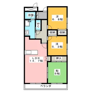 タワーレジデンス アネックス 2【5階】の間取り