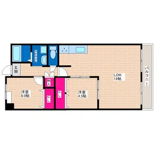 コーポラス加美【6階】の間取り