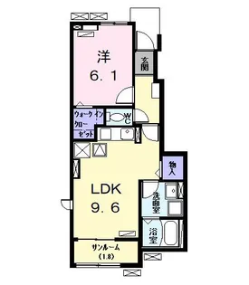 エルディーアールB【1階】の間取り