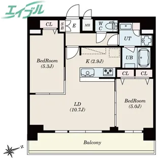 S-RESIDENCE四日市安島aloggio【13階】の間取り