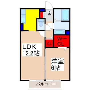 プランドール清水【1階】の間取り