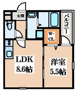 フジパレス花園中央公園南I番館【2階】の間取り