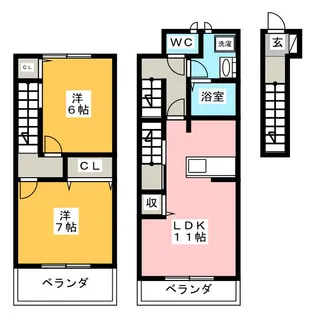 エスポワール B【2階】の間取り