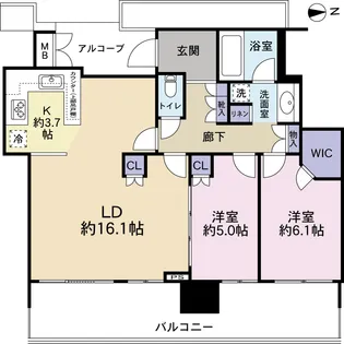 シティタワーグラン天王寺【10階】の間取り