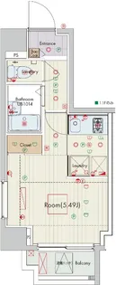 セリュークス横濱阪東橋【10階】の間取り