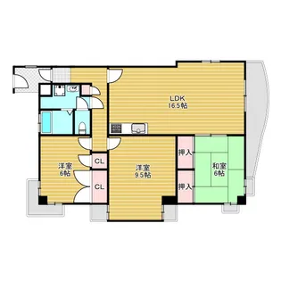 桃山台ローズヴィラ【3階】の間取り