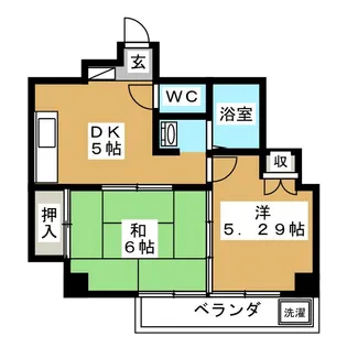 森健ハイツ【4階】の間取り