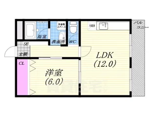 苦楽園エコーハイツ【3階】の間取り