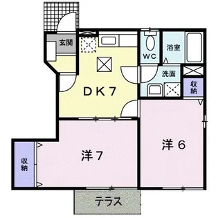 リヴィエール・オールB【1階】の間取り