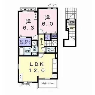 エクセレントネサキD【2階】の間取り