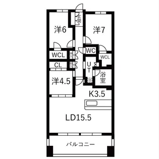 リーザス南千里【6階】の間取り