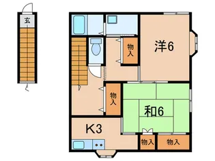 深江北町ハイツ【2階】の間取り