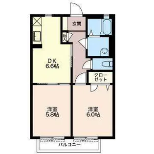 ラ・コリーヌ ドゥ【2階】の間取り