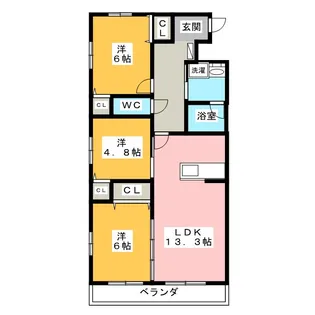 エストレーモ・ヴィヴレ【1階】の間取り