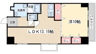 天満橋筋ビューハイツ【9階】の間取り