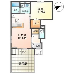 カーサドゥーエ【1階】の間取り
