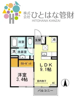 アルコバレーノ蛇田 A【1階】の間取り
