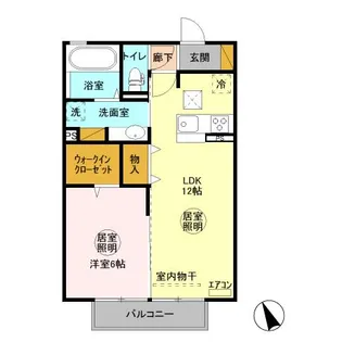 D room赤塚 B【1階】の間取り