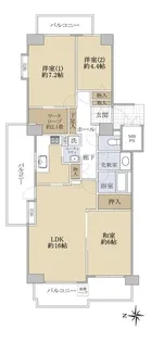 新多摩川ハイム3号棟【8階】の間取り