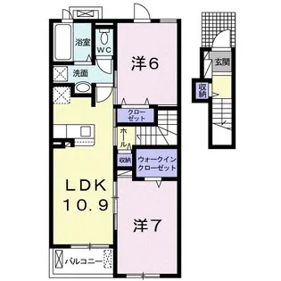 ラフレシール ホーノ【2階】の間取り