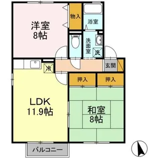 フラット南大野【2階】の間取り