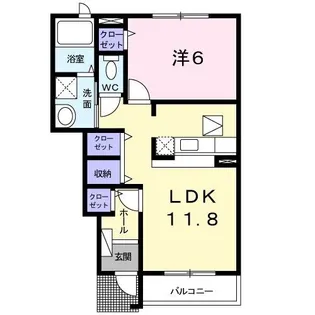 メッゾ マーヴェラスB【1階】の間取り