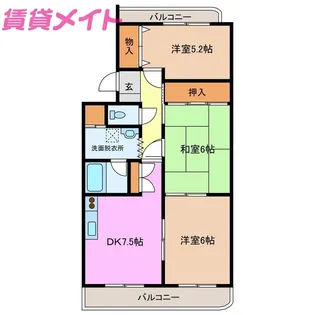 アンソレイエ【4階】の間取り