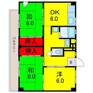 ビレッジハウス市原【1階】の間取り