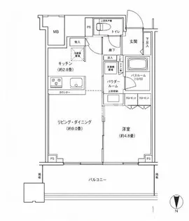 梅田ガーデンレジデンス【16階】の間取り