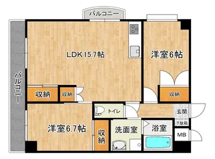 プレリュード海田【8階】の間取り
