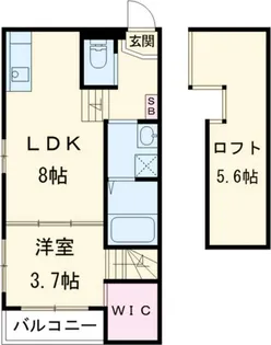 ハーモニーテラス八田【2階】の間取り